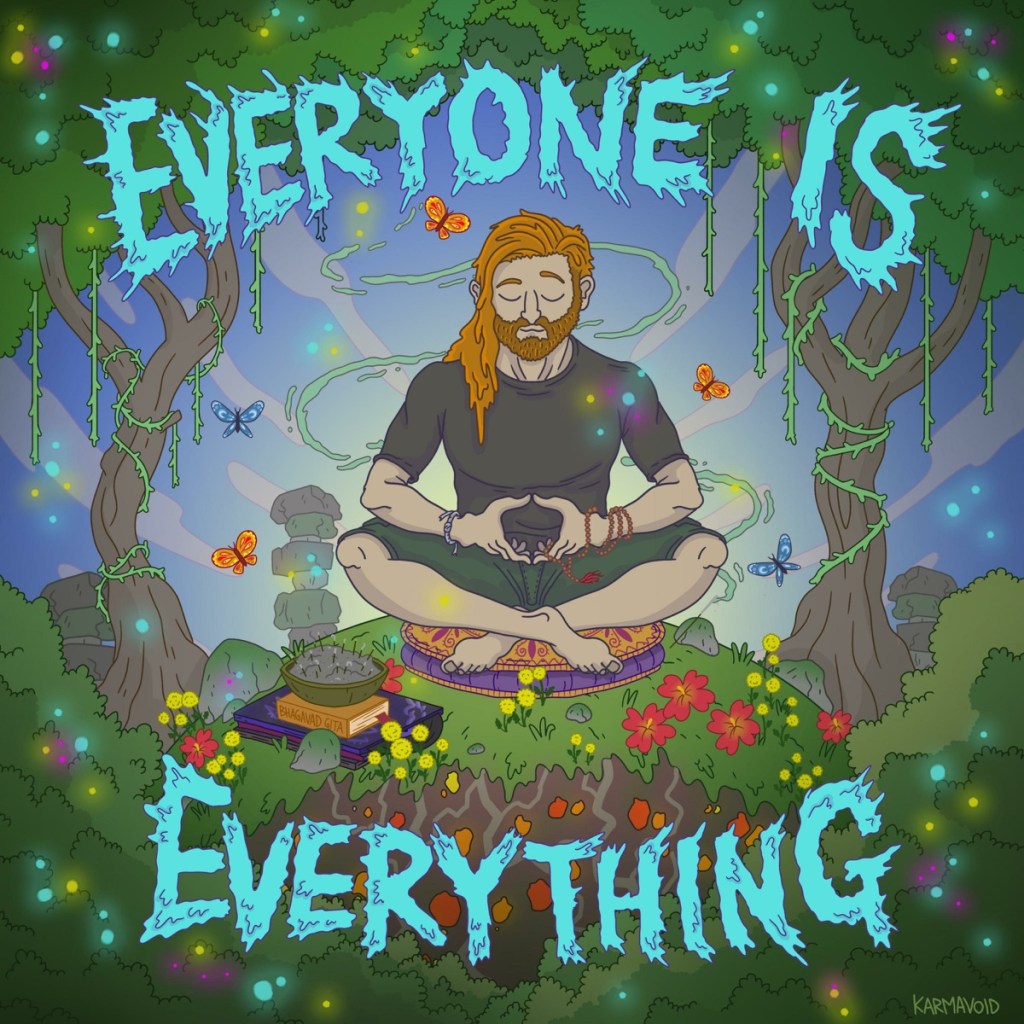 The logo for the everything is everyone podcast.